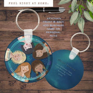 Porte-clés Journée internationale des femmes Portraits bleu