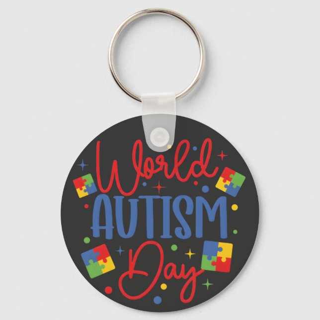 Porte-clés Journée mondiale de sensibilisation à l'autisme Pi (Recto)