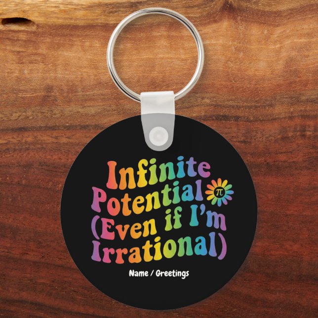 Porte-clés Journee Pi Irrationnel Potentiel Infini Rétro Math (Recto)