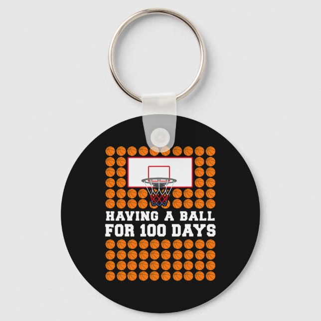 Porte-clés Jours De Basket-Ball 100e Jour Cadeau Pour (Recto)