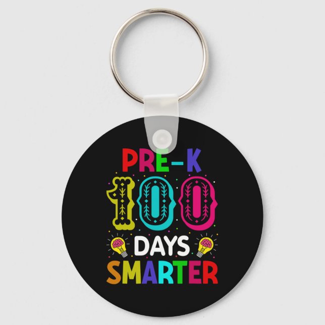 Porte-clés Jours De L'École Pré-k Étudiant Smarter (Recto)