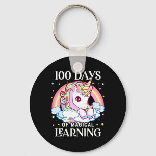 Porte-clés Jours De L'École Unicorne Filles Enseignant 100ème