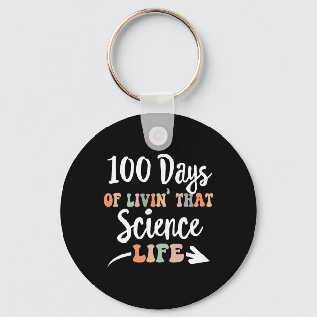 Porte-clés Jours De Science 100e Jour D'École Pour Enseigner  (Recto)