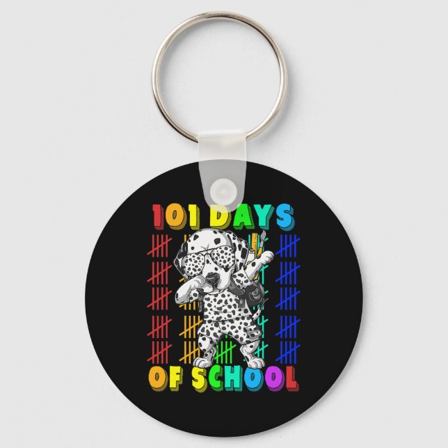 Porte-clés Jours D'École Chien Dalmatien 100 Jours Enseigneme (Recto)