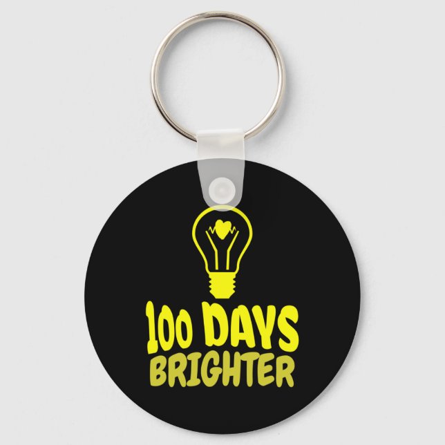 Porte-clés Jours Plus Brighter Joyeux 100 Jours De Garçons D' (Recto)