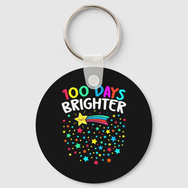 Porte-clés Jours Plus Brighter Joyeux 100 Jours D'Enseignants (Recto)