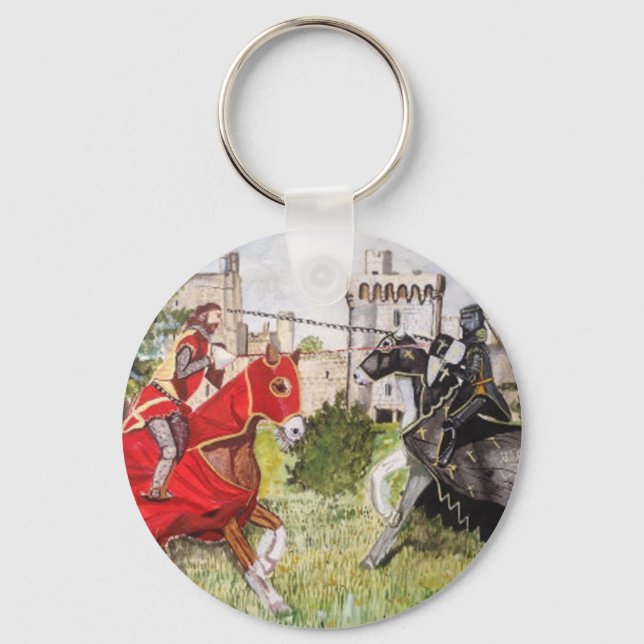 Porte-clés Joute médiévale devant un château (Recto)