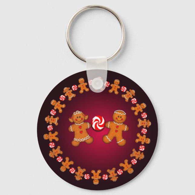 Porte-clés JOY, GINGERBREAD KIDS & CANDY par SHARON SHARPE (Recto)