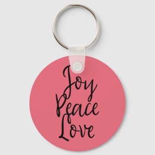 Porte-clés Joy Peace Love Citation Inspirationnelle