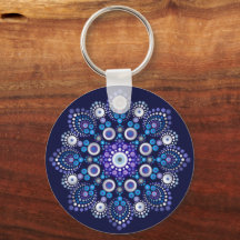 Joyau bleu dessiné à la main Dot Mandala