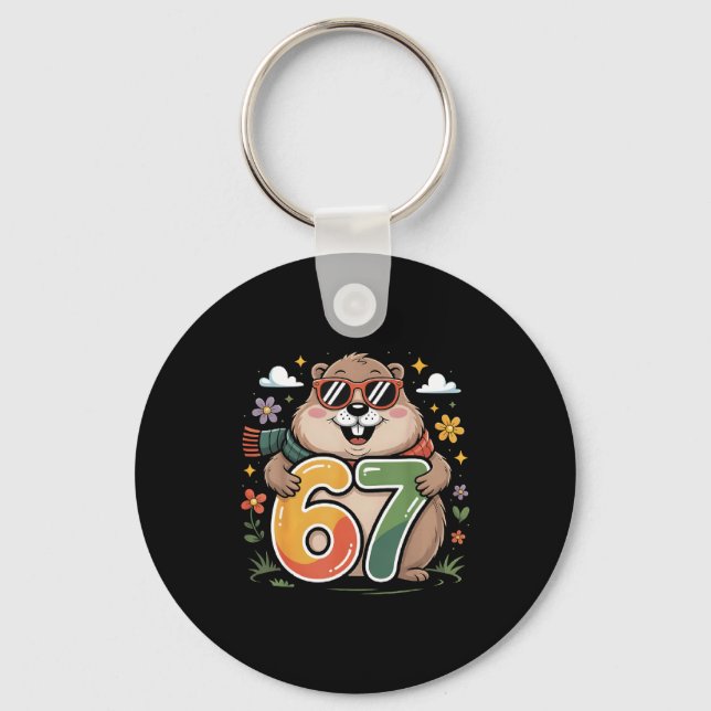 Porte-clés Joyeuse fête de la marmotte 67 drôles de Sungles d (Recto)