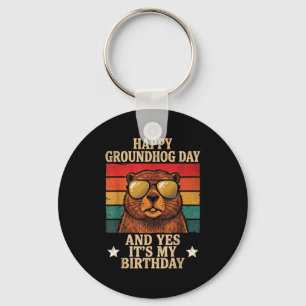 Porte-clés Joyeuse Fête de la Marmotte Oui C'est Mon Annivers
