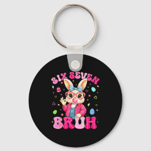 Porte-clés Joyeuse fête de Pâques Coquette Nœud Lapin Six Sep