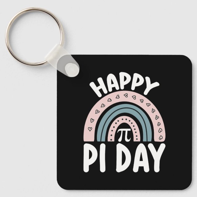 Porte-clés Joyeuse Fête de Pi Bohème Arc-en-ciel Mathématique (Recto)
