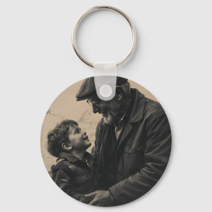 Porte-clés Joyeuse Fête des Pères Lettre Vintage