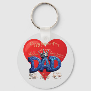 Porte-clés Joyeuse Fête des Pères Papa Cœur Personnalisé