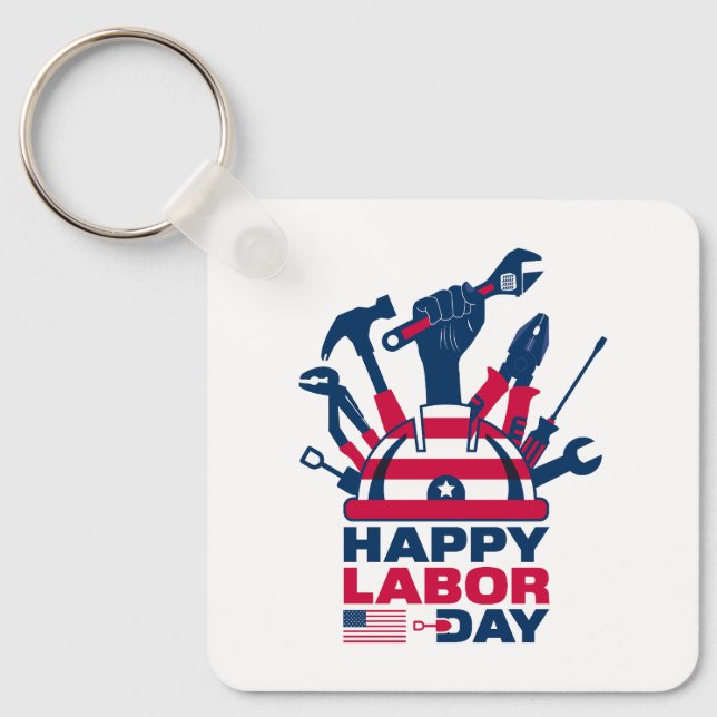 Porte-clés Joyeuse fête du travail, libérez votre vie (Recto)