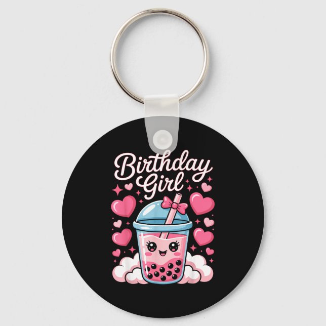 Porte-clés Joyeuse Fille D'anniversaire Arc Rose Mignon Bubbl (Recto)