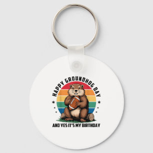 Porte-clés Joyeuse journée de la marmotte de football et oui