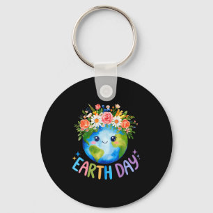 Porte-clés Joyeuse journée de la terre terre mignonne avec jo