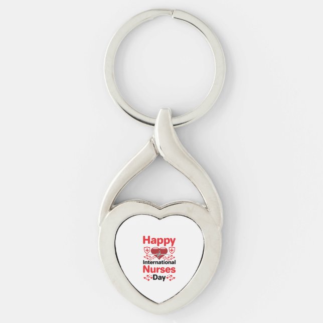 Porte-clés joyeuse journée internationale des infirmières (Devant)
