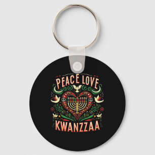 Porte-clés Joyeuse paix de Kwanzaa avec amour Kwanzaa Amer af