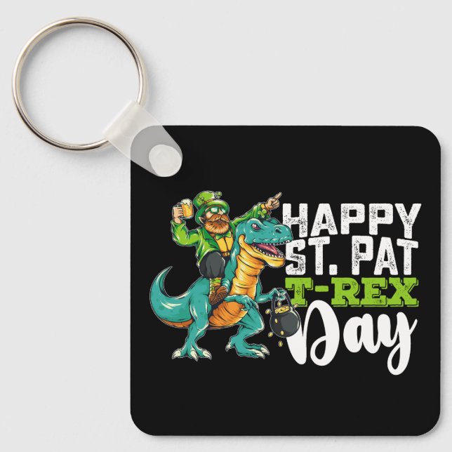 Porte-clés Joyeuse Saint-Patrick Pat T Rex Dinosaure (Recto)