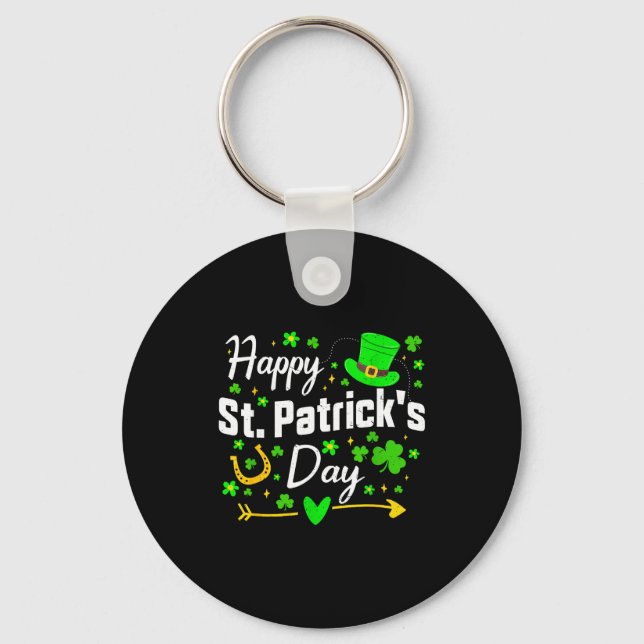 Porte-clés Joyeuse Saint-Patrick trèfle irlandais hommes femm (Recto)