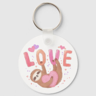 Porte-clés Joyeuse Saint-Valentin avec paresseux