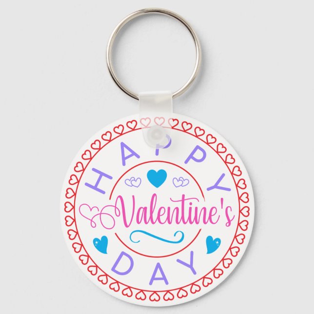 Porte-clés Joyeuse Saint-Valentin Cercle Design-67127 (Recto)