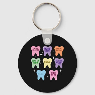 Porte-clés Joyeuse Saint-Valentin Cœur Dents Dentiste Hygiéni