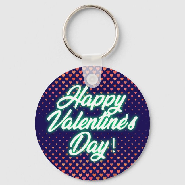 Porte-clés Joyeuse Saint-Valentin Néon Design-23692 (Recto)