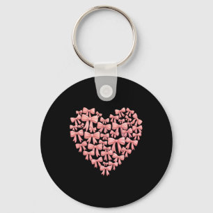 Porte-clés Joyeuse Saint-Valentin Rose Coquette Nœud Papillon