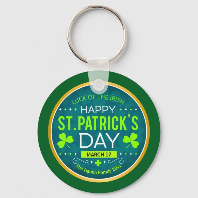 Porte-clés Joyeuse St. Patrick, "Chance des Irlandais" (Recto)