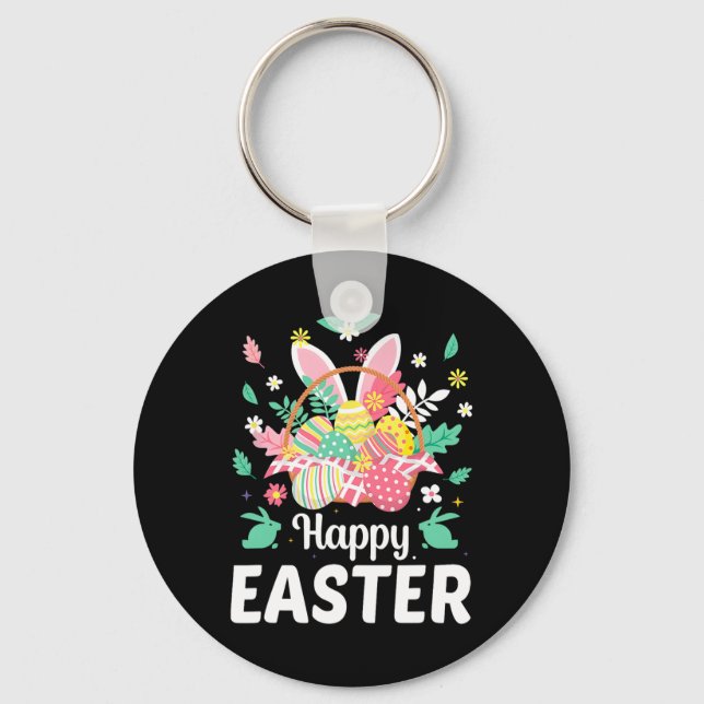 Porte-clés Joyeuses citations de Pâques Œuf Lapin Fleurs Cade (Recto)