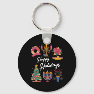 Porte-clés Joyeuses fêtes Hanoukka Feliz Navidad Christmas Kw