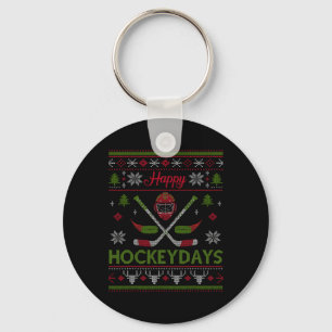 Porte-clés Joyeuses Journées de Hockey Cool Noël de Hockey qu