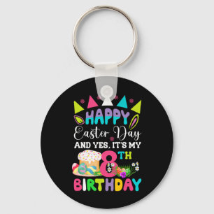 Porte-clés Joyeuses Pâques C'est Mon 8ème Anniversaire Lapin 