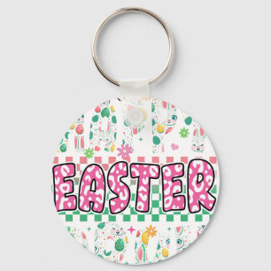 Porte-clés Joyeuses Pâques mec, rétro, vintage