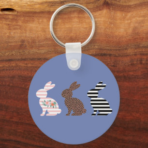 Porte-clés Joyeuses Pâques Mignon Léopard de Pâques Lapin