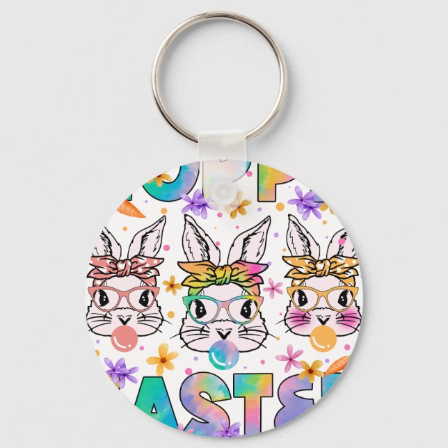 Porte-clés Joyeuses Pâques, rétro, vintage (Recto)