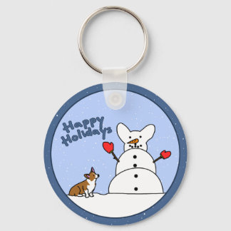 Porte-clés Joyeuses vacances Corgi Porte - clé