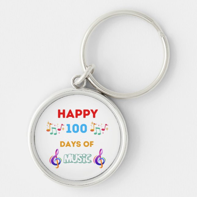 Porte-clés Joyeux 100 Jours de musique (Devant)