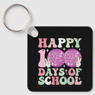 Porte-clés Joyeux 100 Jours D'école Disco Balle Groovy Rétro