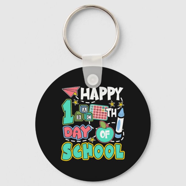 Porte-clés Joyeux 100 Jours D'école Pomme Enseignant Élève Am (Recto)