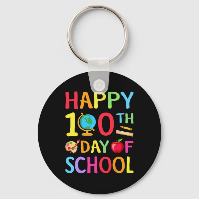Porte-clés Joyeux 100e jour d'école 100 jours d'école Enseign (Recto)