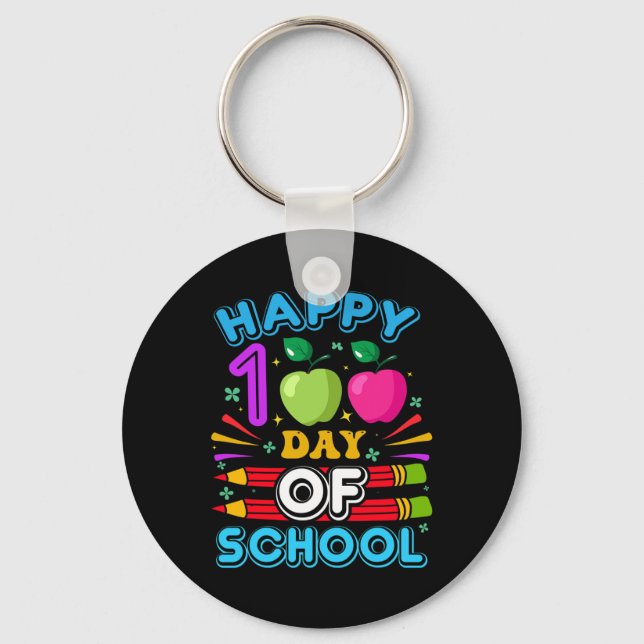 Porte-clés Joyeux 100e jour d'école 100 jours d'école Enseign (Recto)