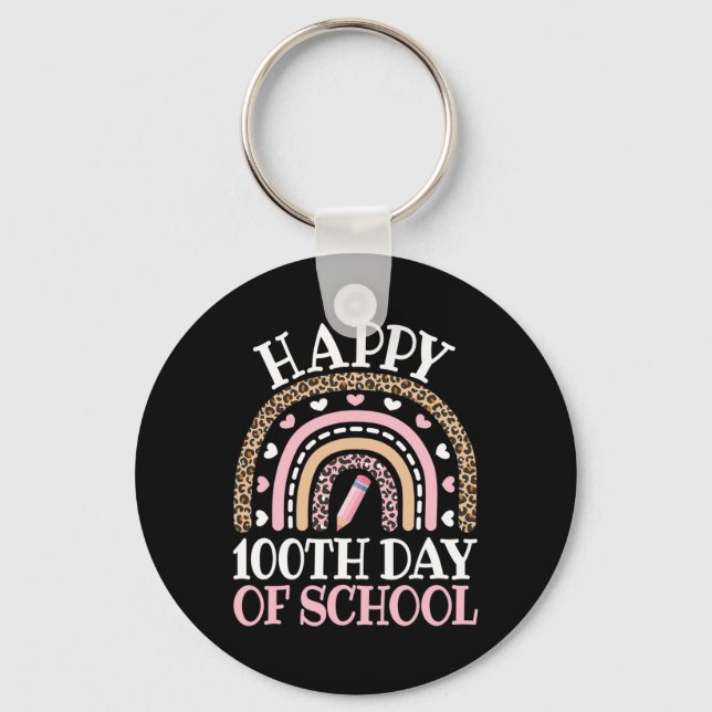 Porte-clés Joyeux 100ème Jour De L'École 100 Jours Leopard Ar (Recto)