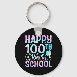 Porte-clés Joyeux 100ème Jour De L'École Tie Dye Arc En Ciel 