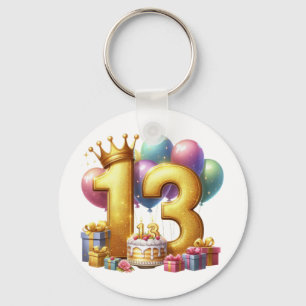 Porte-clés Joyeux 13e anniversaire